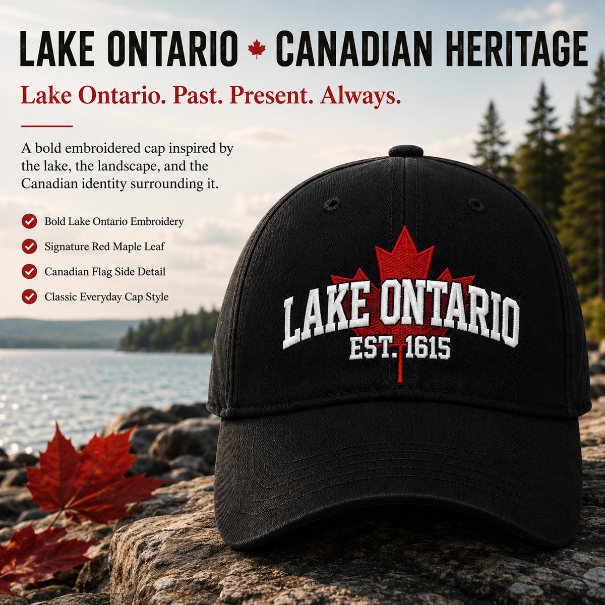 Lake Ontario Canadian Heritage embroidered cap