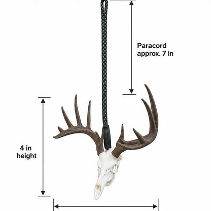 🦌💀 Wild Trail Deer Skull Mirror Charm – 3D Rustic Hanging Truck & Car Decor, Unique Gifts for Hunters & Outdoor Lovers 🎁