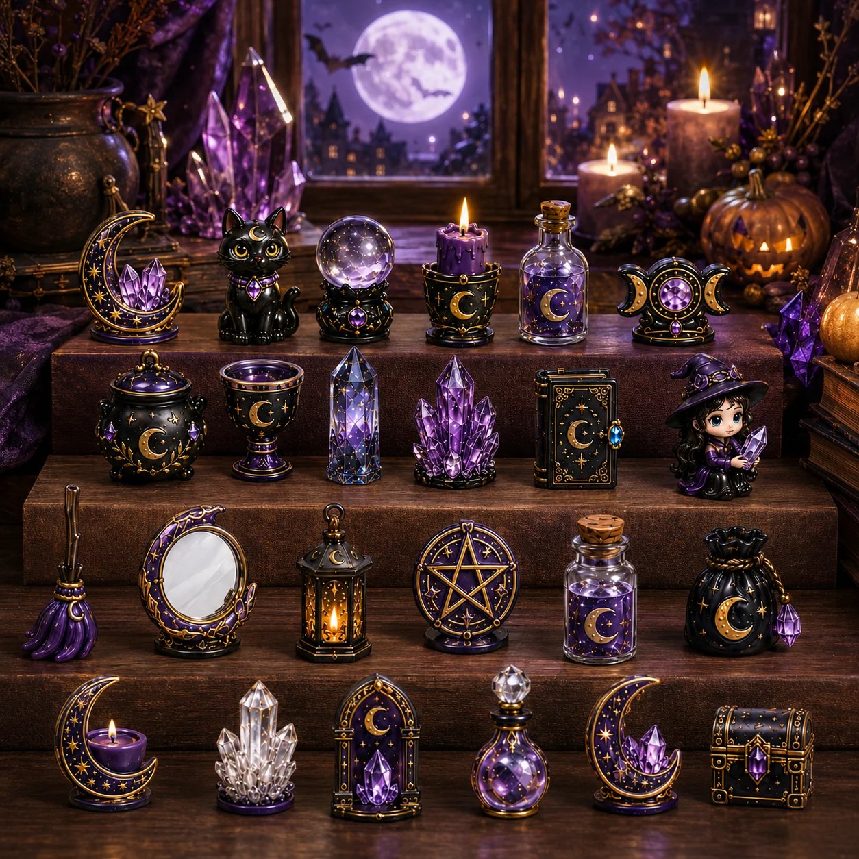 🔮 2026 Crystal Witch Advent Calendar | 24 Days of Mystical Miniatures, Crystal-Inspired Surprises & Witchy Fantasy Charm ✨