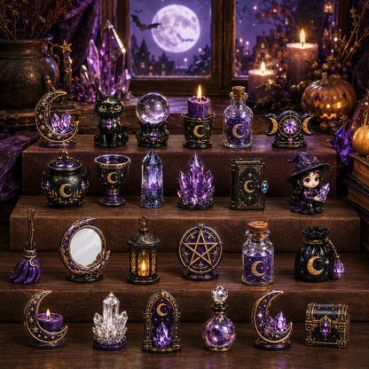 🔮 2026 Crystal Witch Advent Calendar | 24 Days of Mystical Miniatures, Crystal-Inspired Surprises & Witchy Fantasy Charm ✨