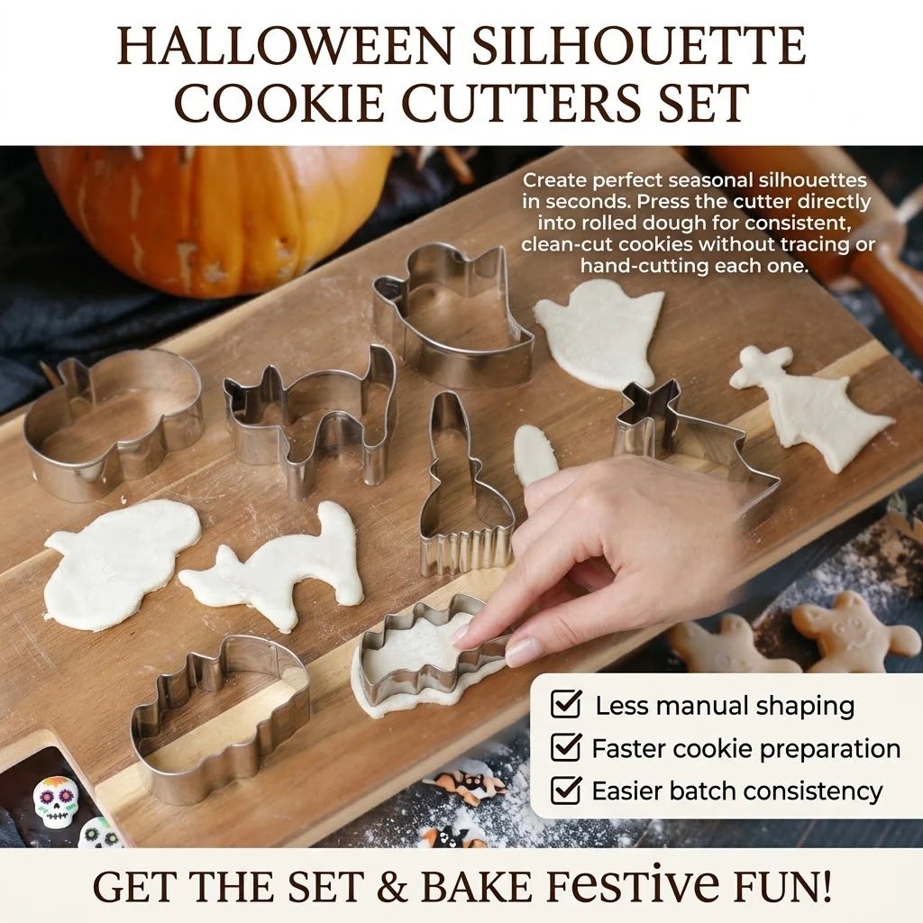 🎃Halloween Stainless Steel Cookie Cutters – 12 Spooky Shapes
