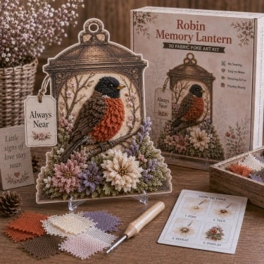🔥🎁🕊️ Always Near 3D Fabric Poke Art Memory Lantern Kit