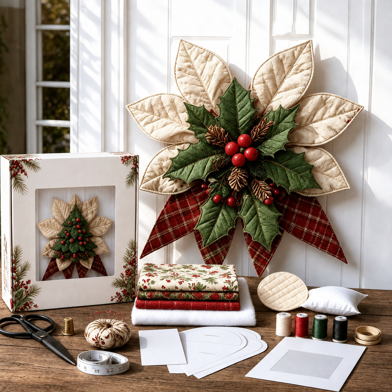 🎄 DIY Christmas Quilt Bow Decoration Kit