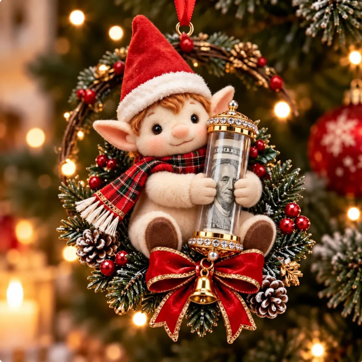 ⏳ Last Day 50% OFF – 🎄3D Christmas Money Plush Ornament | 13 Cute Animal Designs with Reusable Cash & Coin Holder 🎁