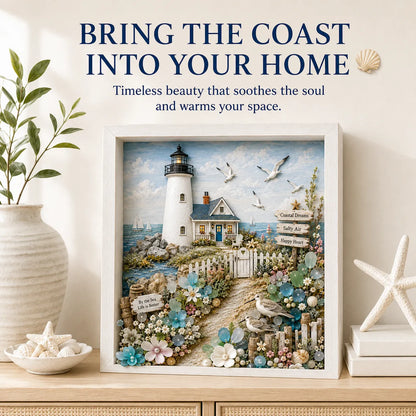 🐚 Seaside Serenity 3D Shadow Box DIY Kit ✨