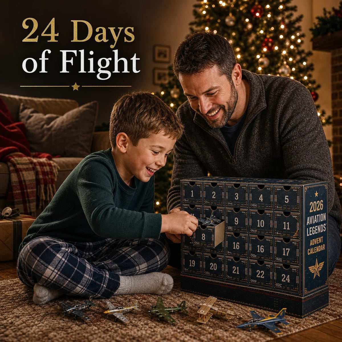 ✈️🎁2026 Aviation Legends 24-Day Aircraft Advent Calendar – 24 Collectible Airplane Surprises for Aviation Fans
