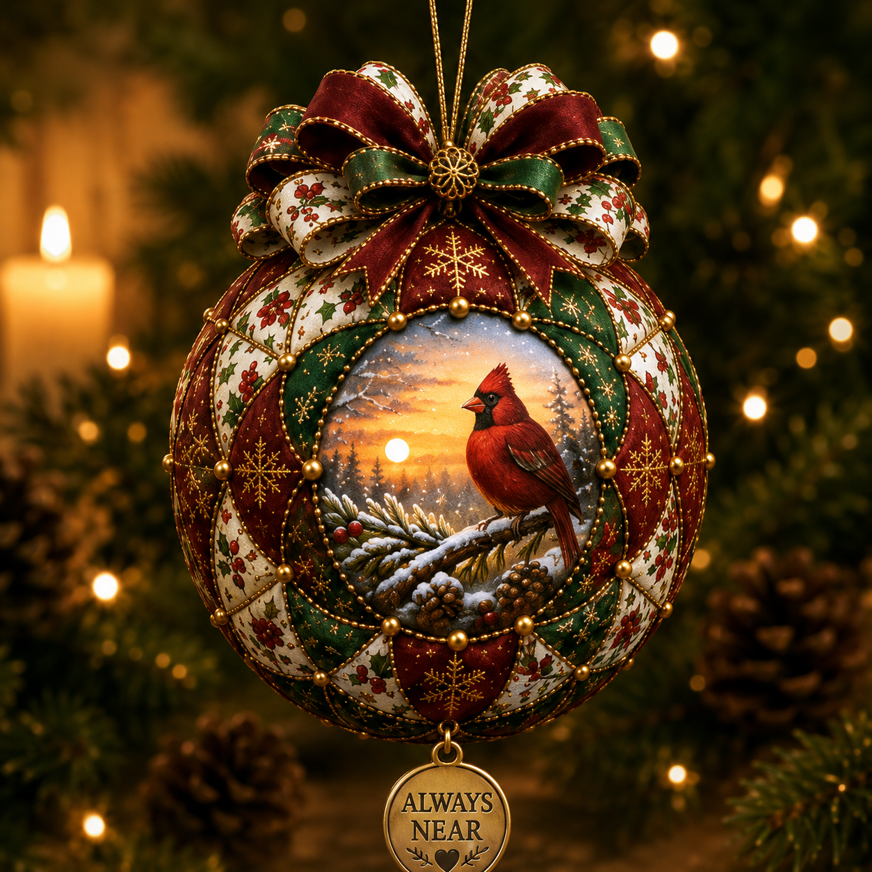 🎄 Cardinal Memory Patchwork Keepsake Collection