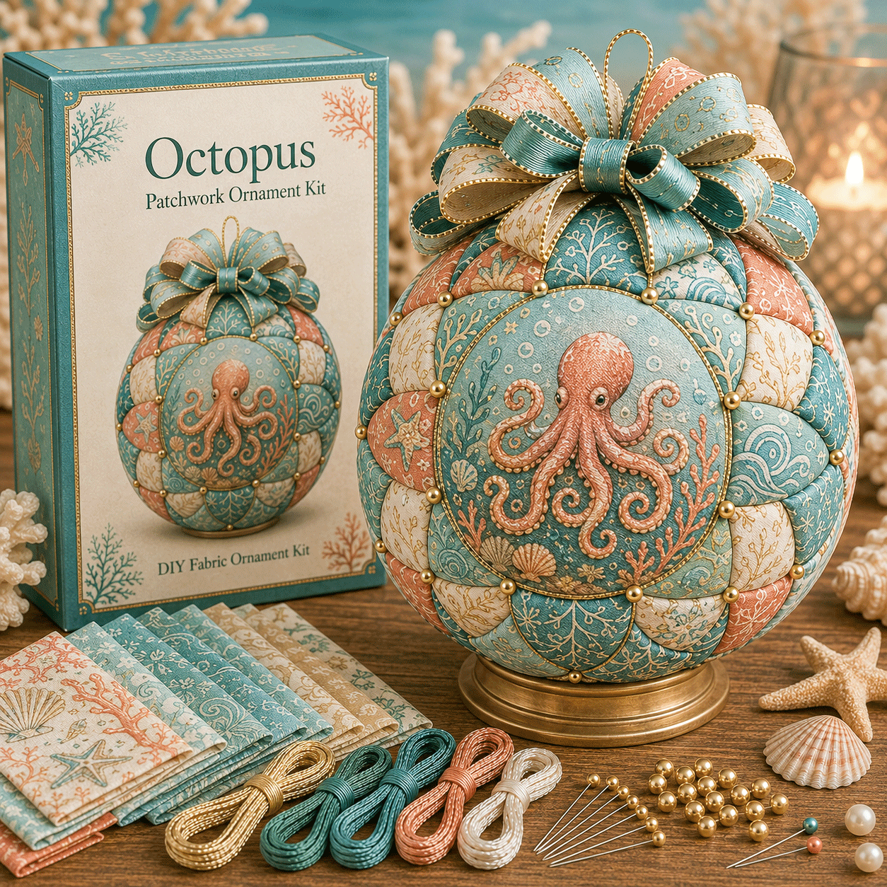🌊 Ocean Treasures Patchwork Ornament DIY Kit