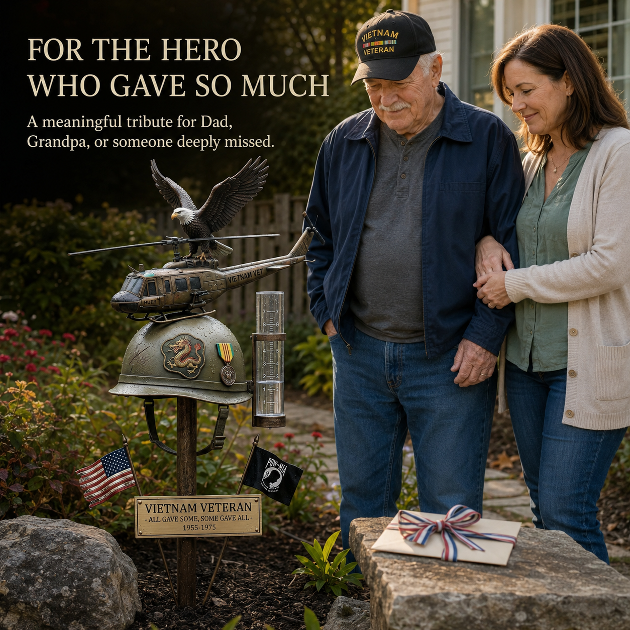 🚁Vietnam Veteran Memorial Rain Gauge🎁