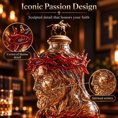 Sculpted Passion of the Christ Decanter | Premium Collectible Glass Bottle