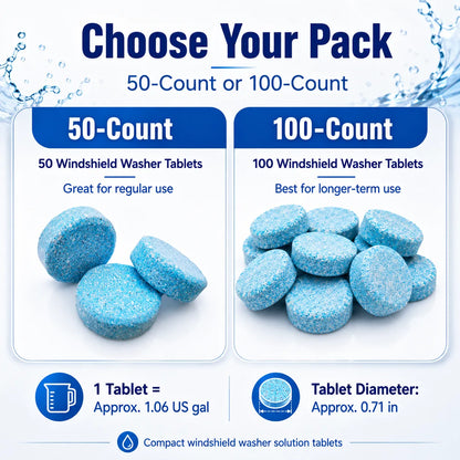 🚗💧 Windshield Washer Tablets — Drop, Dissolve & Drive Clear!