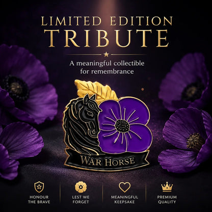 🎁 Limited Edition War Horse Purple Poppy 111th Anniversary Remembrance Brooch