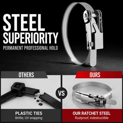 🔥LAST DAY 49% OFF - 🛠️Heavy Duty Stainless Steel Cable Tie with Flip Lock Buckle