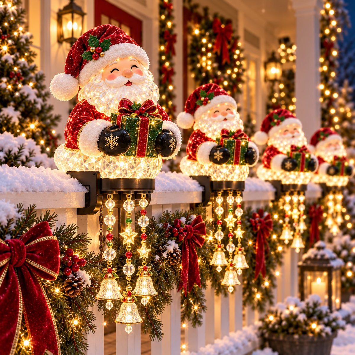 Christmas railing light ornament details