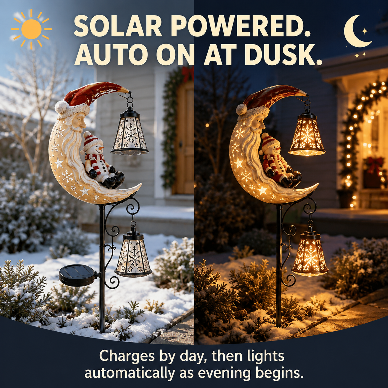 🎅Christmas Early Discount 49% Off - 🔥Santa’s Moonlight Lantern Solar Garden Stake⛄