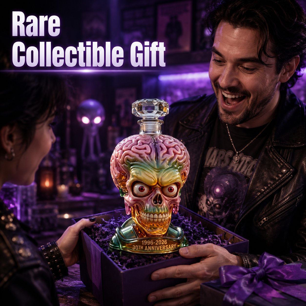 🧠 Alien Skull Glass Liquor Decanter