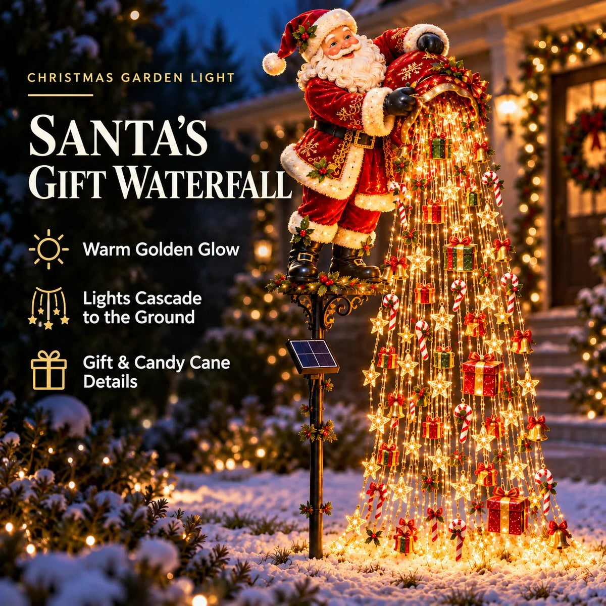 Five Christmas Starlight Cascade garden light designs