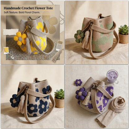 Handmade Crochet Flower Tote 🌼