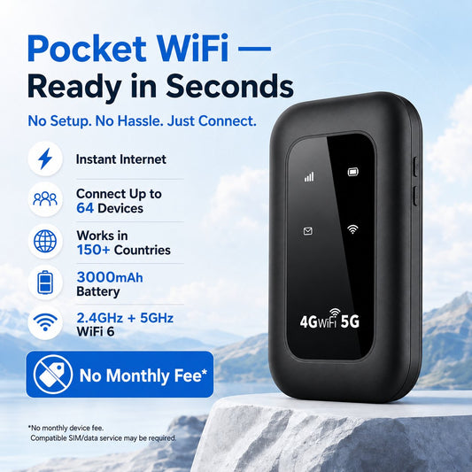 📶⚡Pocket WiFi 6 — Instant Internet Anywhere, No Setup Required, Works in 150+ Countries, No Monthly Device Fee