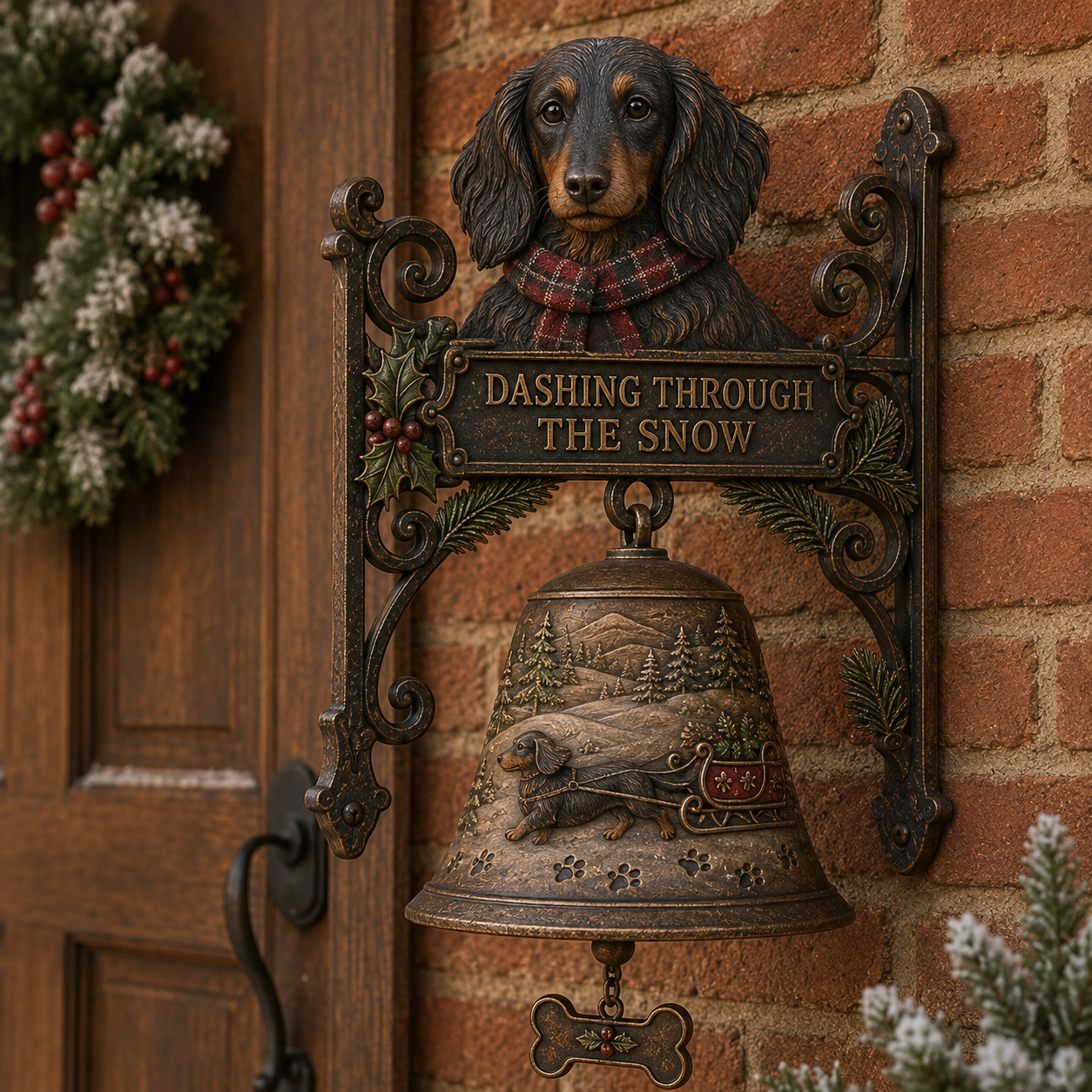 🐕 Dashing Through the Snow – Dachshund Christmas Sleigh Bell 🎄
