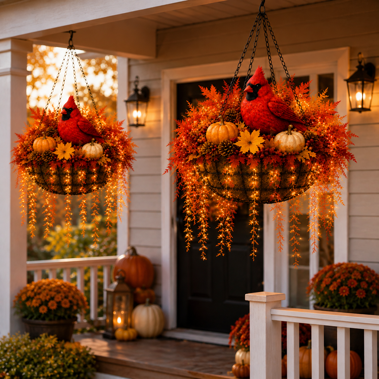 ❤️🍂Fall Animal Hanging Basket Collection：Cardinal / Deer / Fox / Squirrel