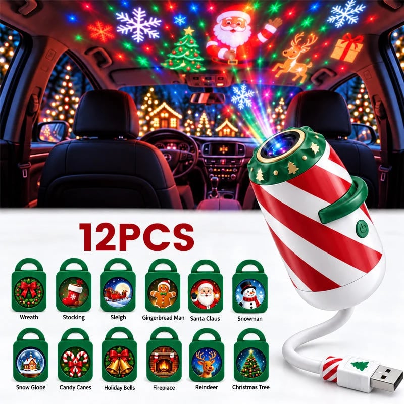 🎅🌠🎄 Merry Ride Christmas Car Projector Light – 5D Festive Projection Effect！！！