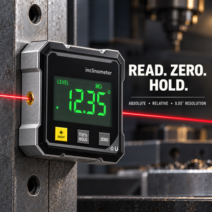 ⚙️ German Quality 4-Side Magnetic Digital Angle Gauge with Laser | Precision You Can Trust