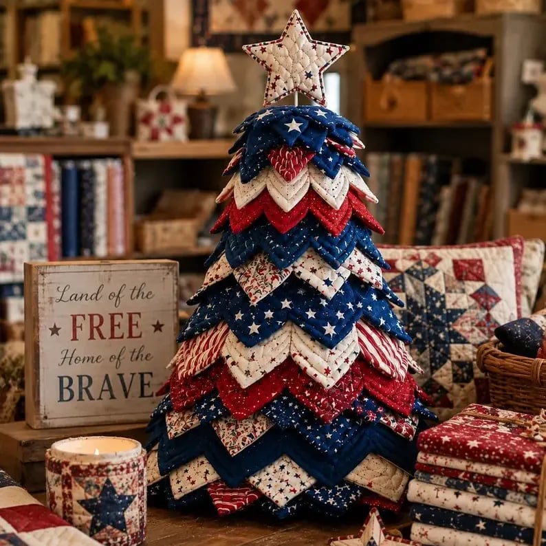 🇺🇸🎄❤️Americana Christmas Tree Quilt Kit | Create a Patriotic Holiday Masterpiece