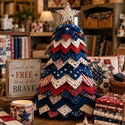 🇺🇸🎄❤️Americana Christmas Tree Quilt Kit | Create a Patriotic Holiday Masterpiece