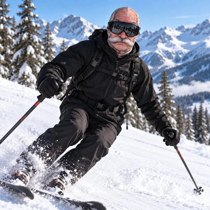 Lustige Skimaske mit realistischem Gesicht – witzige Winter-Party-Ausrüstung für Outdoor-Gruppen