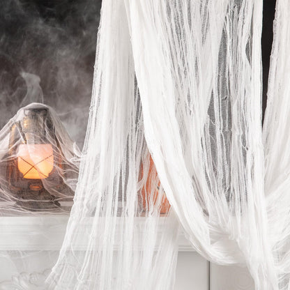 🕸️💡 Haunted Hallway Makeover Set – Gauze, Glow & Bat Decor for Spooky Halloween Scenes