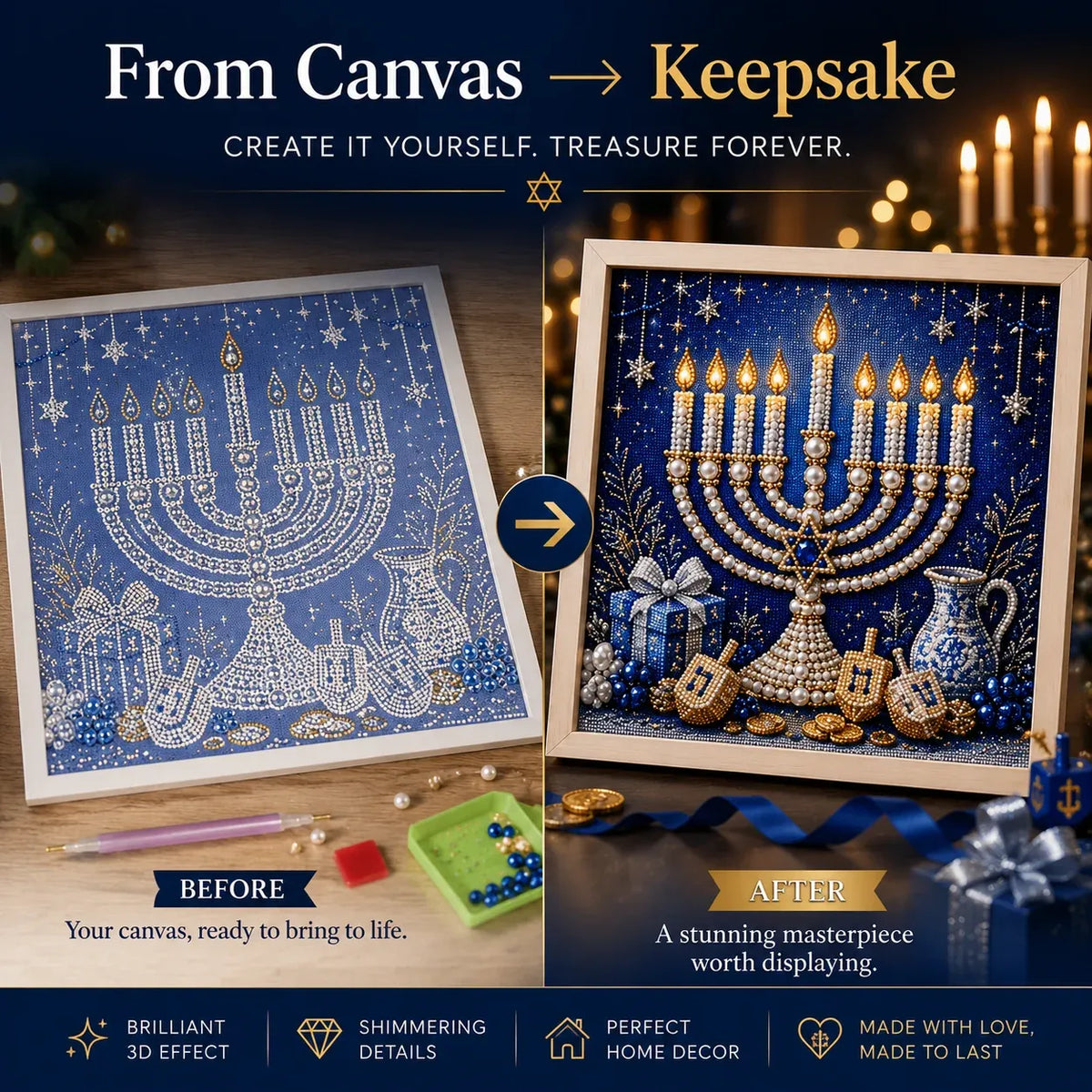 🔥LAST DAY 50% OFF - 🕎✨DIY Hanukkah Pearl Art Kit