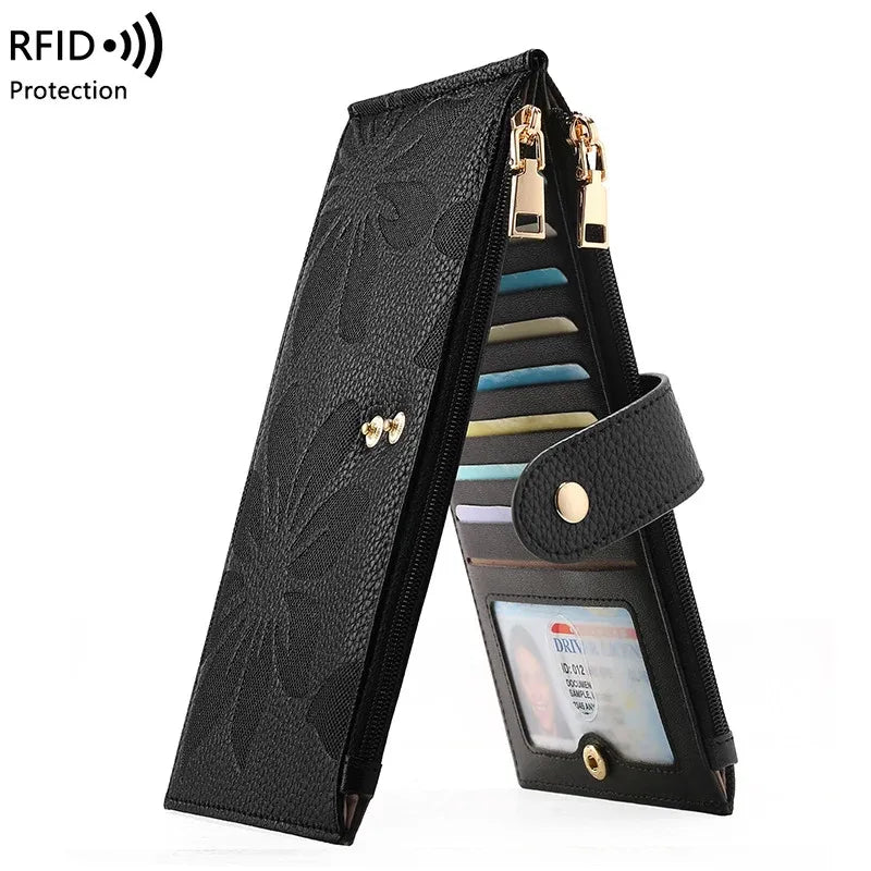 Women's RFID Blocking Leather Wallet – Slim Bifold Wallet