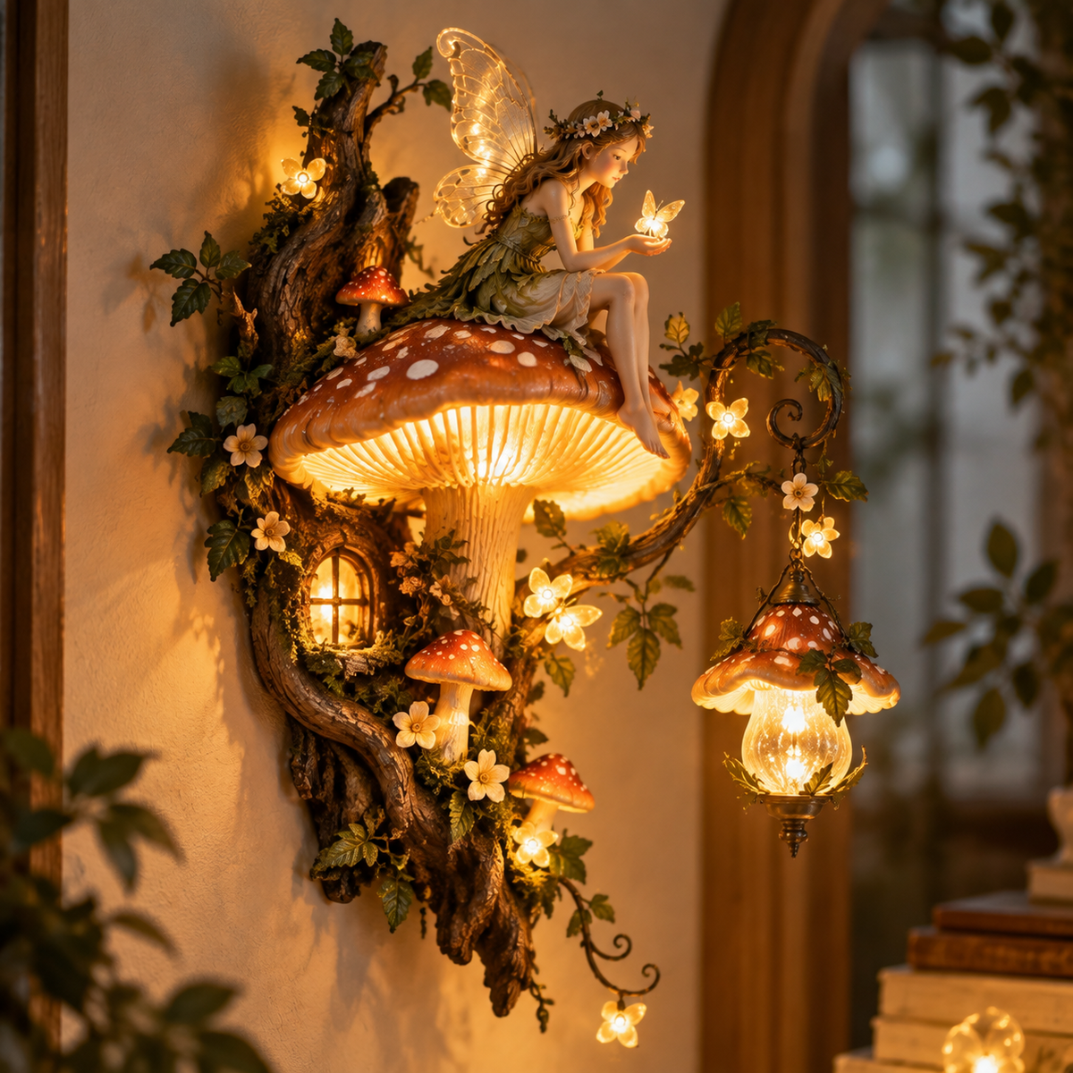 ⏰Limited Stock 50% OFF - 🧚✨ Enchanted Mushroom Fairy Wall Light 🍄🌿