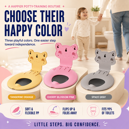 🐻🚽 Family Flip-Down Potty Seat – Space-Saving Toilet Trainer for Toddlers