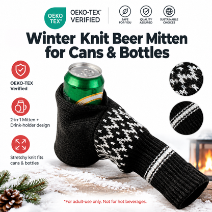 🧤Knitted Striped Thermal Beer Glove
