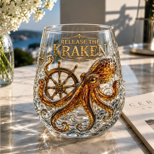 Release The Kraken Pirate Glass Collection — 3-Piece Legendary Ocean Treasure Set - KRAKEN RISE GLass