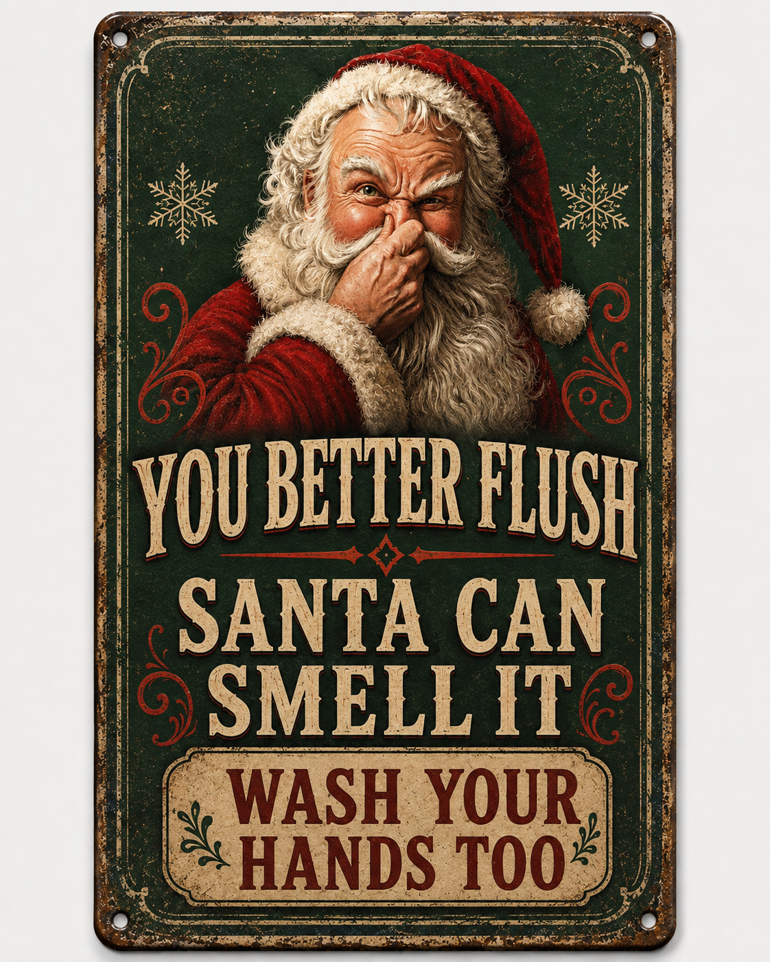 🎅🚽Santa Knows Funny Bathroom Sign
