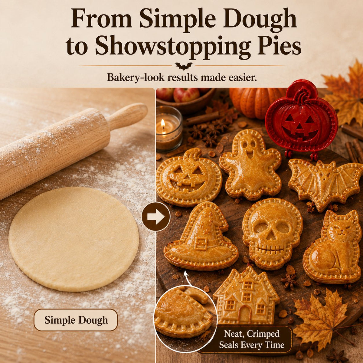 8-Piece Halloween Mini Hand Pie Mold Set