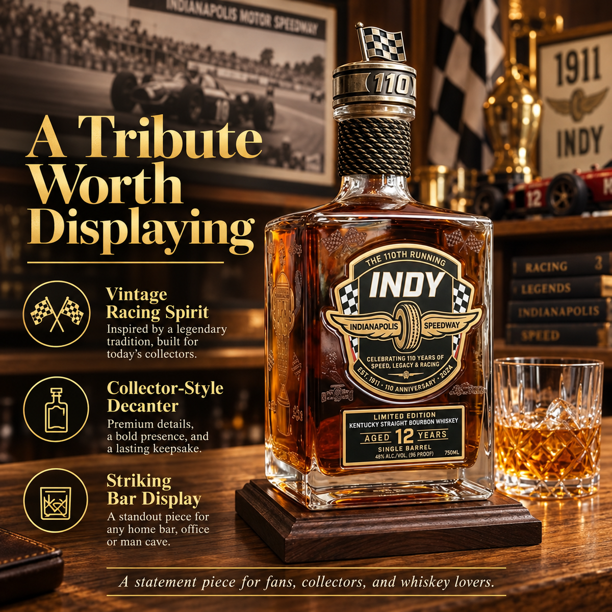 INDY 500 110th Anniversary Limited Edition Whiskey — A Tribute to Speed, Glory & Racing Heritage 🏎️🔥