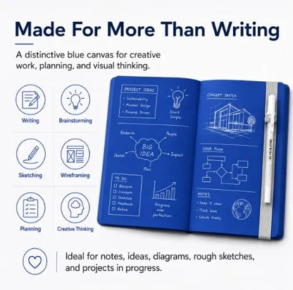🎨📘 Think in Color Creative Notebook – 140 GSM Pages + Free White Gel Pen