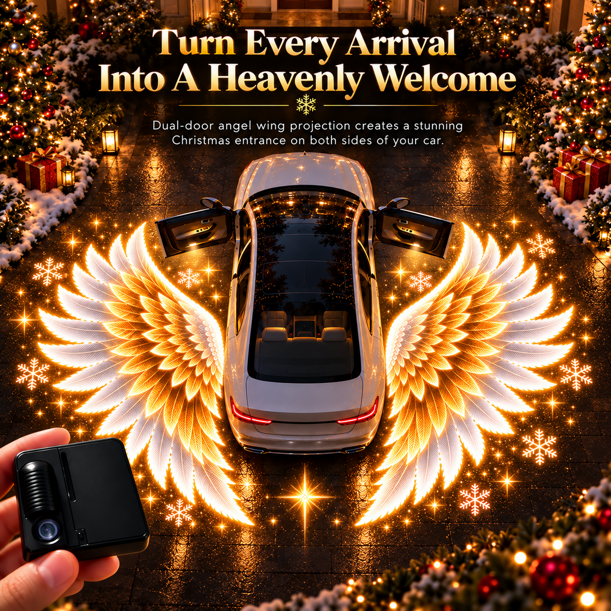 🎄 BUY 1 GET 1 FREE 🎁 Guardian Wings™ – Christmas Angel Wing Car Door Projector Lights (2-Pack) ✨