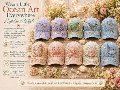 🔥 Last Day 69% OFF – 🌊🧢 3D Ocean Creatures Embroidery Cap (📦Buy 2 Free Shipping)