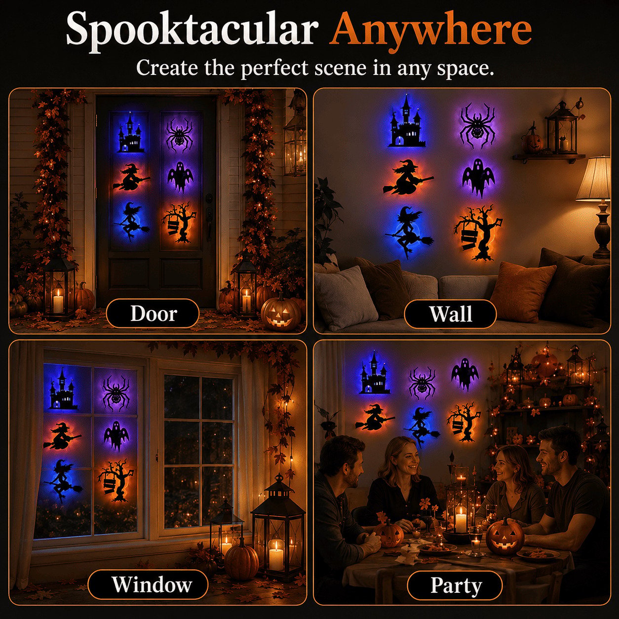 🔥Last Day 50% OFF 🎃 Halloween LED Silhouette Wall Light Stickers
