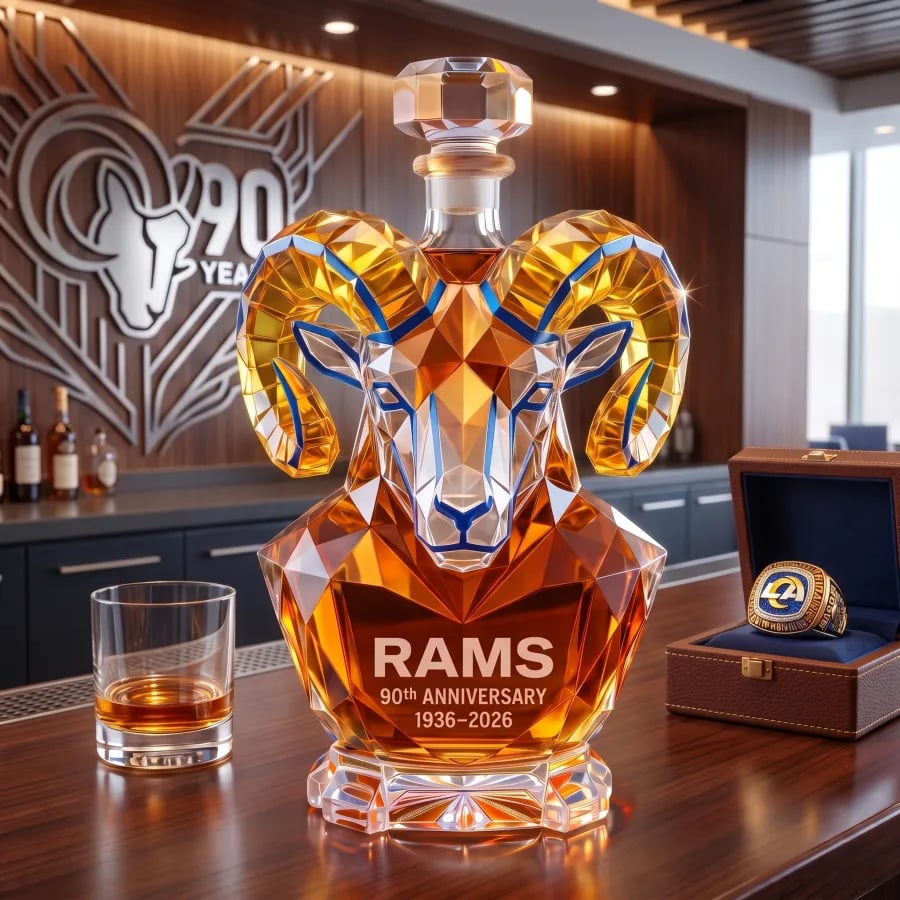 Los -Angeles- Rams 90th Anniversary Sculpted Collector's Decanter