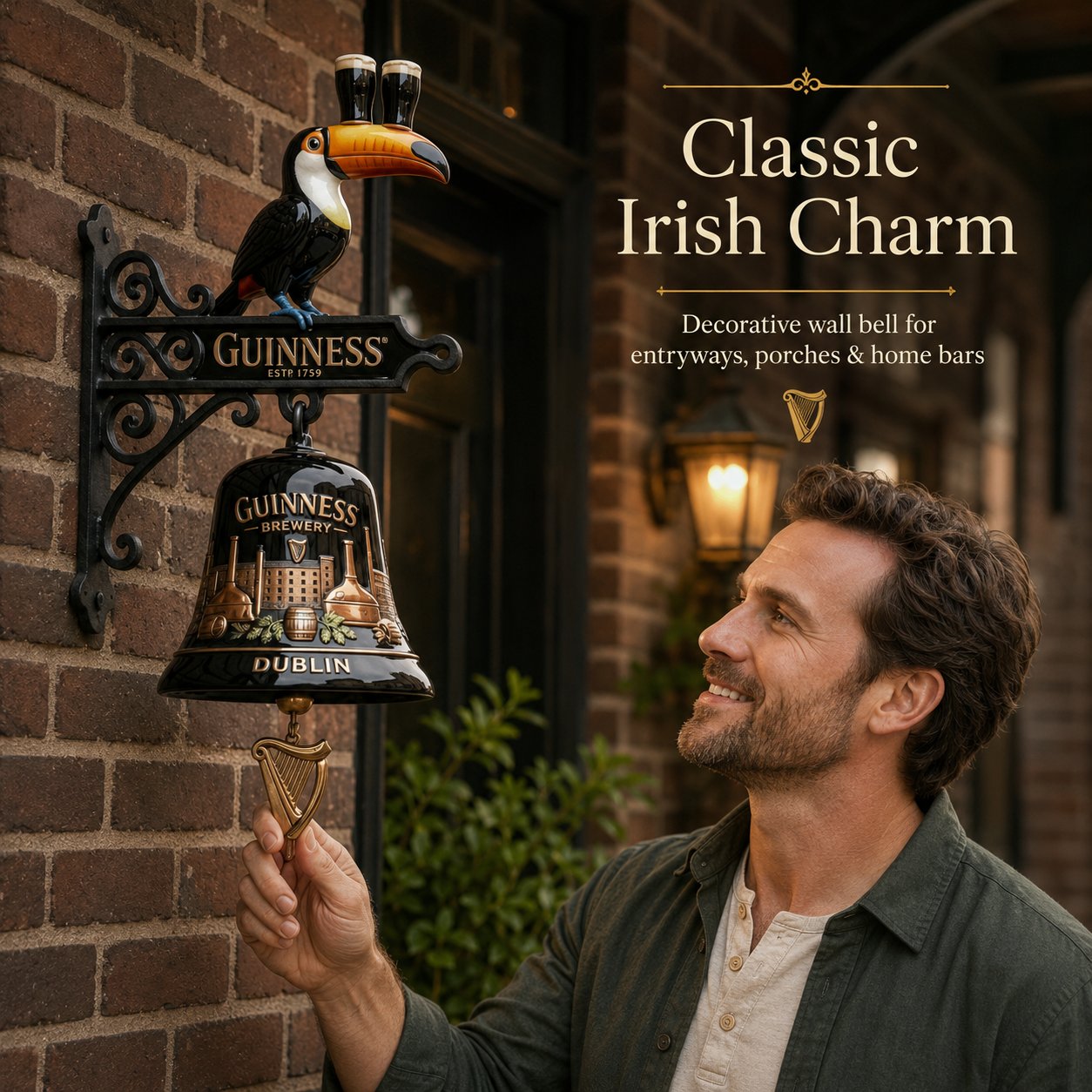 🍺🔔 Guinness Toucan Cast Iron Door Bell