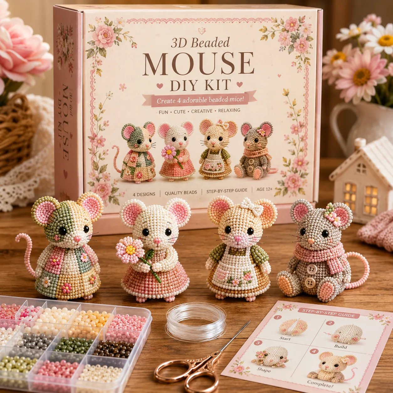 🐦LIMITED TIME SALE 50% OFF🧵✨ Creative Beaded Mini World 3D DIY Kit Collection👠
