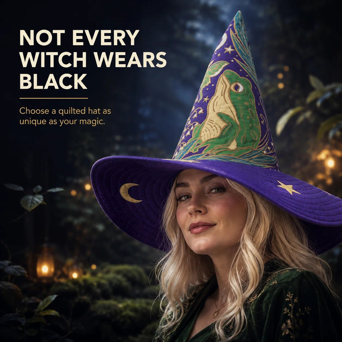 🔥Last Day 49% OFF - 🧙‍♀️ ✨ Quilted Patchwork Witch Hat – Choose Your Magical Pattern