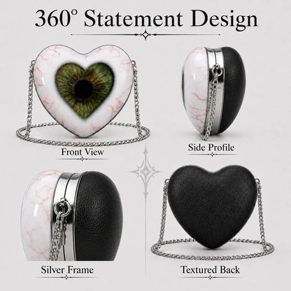 Gothic Heart Eye Crossbody Bag – Chain Statement Purse
