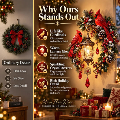 ⭐HOT SALE 49% OFF✨Cardinal Christmas Lantern Glow™ – Lighted Holiday Wall Decor
